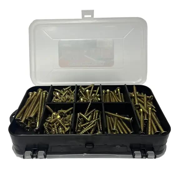 Kit Parafusos Chipboard Philips e Buchas | 300 Peças com Estojo Organizador