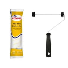 Rolo de Lã Antirrespingo 23cm com Suporte Pinte sem Sujeira e com Acabamento Profissional