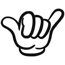Adesivo Mão do Mickey Hang Loose Vinil para Carro, Moto, Notebook e Copos