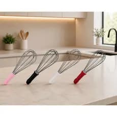 Batedor Fouet Manual 25cm Inox Resistente Mixer Ovo Creme Cozinha 4 Cores