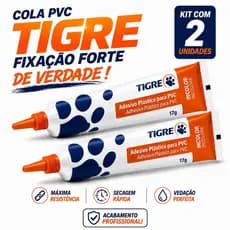 02 Colas de Cano Tigre PVC 17g Adesivos para Tubos e Conexões Seca Rápido e Vedação e Secagem Rápida