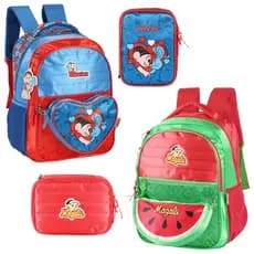 Mochila Turma da Monica Bolsa Escolar Mônica Magali Estojo Box 100 Pens