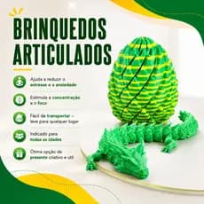 Kit Ovo Fidget Toy E Dragão Articulado Divertido Sensorial Core Brinquedo Antiestresse