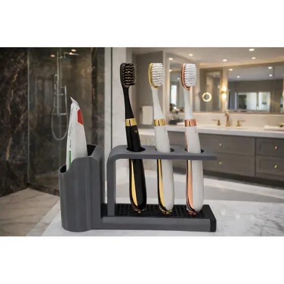 🔥 Suporte Organizador de Escovas de Dente com Porta Pasta | Porta Escovas Moderno e Premium | Organizador de Banheiro