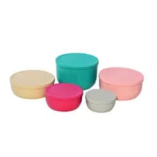 kit de 5 potes para comida, armazenamento, micro-ondas, geladeira 5 potes diversos tamanhos e cores