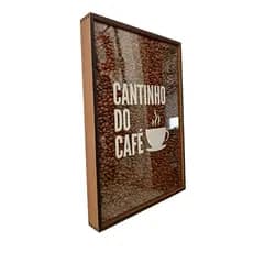 Quadro decorativo cantinho do café com grãos de café