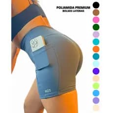 Short de Compressão Feminino Poliamida Shorts Academia com Bolso roupa de academia feminina
