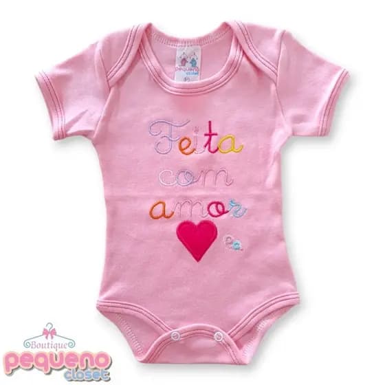 Body Infantil Bebê Bordado Personalizado com Frase