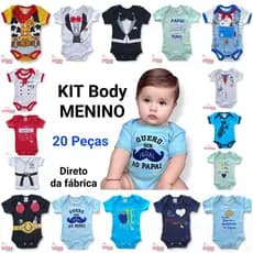 Body Bebê Menino Kit Body Enxoval Bebê Menino Body Atacado Bebê Revenda 100% Algodão