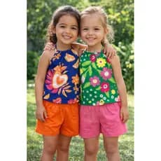 Conjunto Regatinha Kyly Menina Confortável Verão Promoção Delicada Leve Macio Infantil Dia a Dia