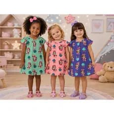 VESTIDO MENINA INFANTIL VERÃO CAIMENTO LEVE FLUIDO CONFORTAVEL PROMOÇÃO DIA A DIA MACIO KYLY