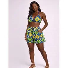 Conjunto Feminino Short e Top Estampado Verão moda fashion