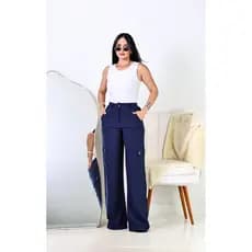 Calça pantalona Cargo Feminina sensorial Wide Leg