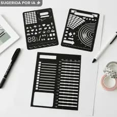 Kit 3 Stencil Organização Planner Agenda Bullet Journal Dyu