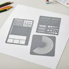 Kit 3 Régua Stencil Controle Hábitos Planner Agenda Lista A5 Bullet Journal