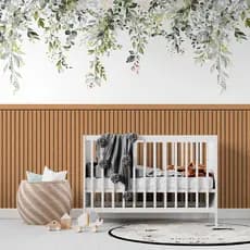 Papel De Parede Adesivo Ripado Floral Madeira - Vinil Autocolante