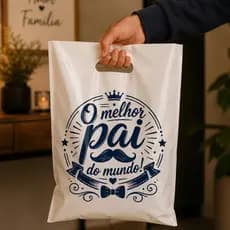 Sacola Dia dos Pais 30x40 Personalizada O Melhor Pai do Mundo - Embalagem para Presente - 25 ou 50 Unidades -Tam 30x40