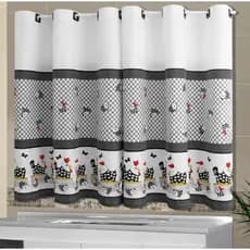 Cortina de Cozinha Estampada com Ilhós