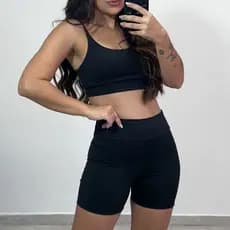 Conjunto Fitness Feminino Look Academia Top e Shorts De Treino