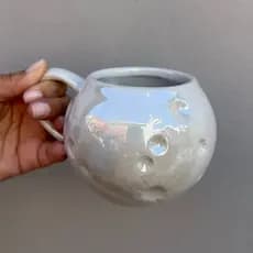 Caneca lua brilhante de porcelana 300ml
