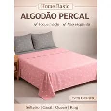 Lençol Avulso Sem Elástico Estampado Home Basic Percal Algodão Solteiro | Casal | Queen | King
