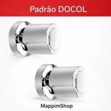 Kit 2 Acabamento Registro DOCOL Cromado para Banheiro Volante Metal 1/2 3/4 Luxo C40 - 20 estrias