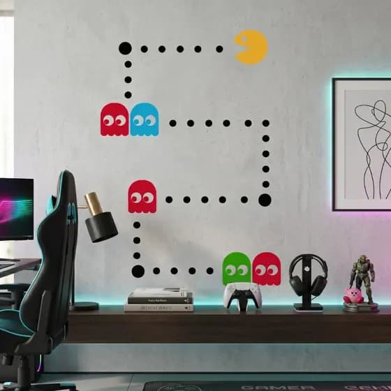 Adesivo Decorativo Gamer Pac-Man | Vinil Alta Durabilidade