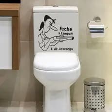Adesivo Decorativo para Tampa de Vaso Sanitário – Personagem Divertida Feche a Tampa