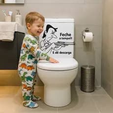 Adesivo Decorativo Tampa Vaso Sanitário Feche a Tampa Meanny Ranhenta