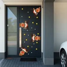Adesivo de Natal para Porta e Janela – Renas e Estrelas Decorativas