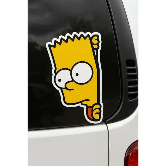 Kit Atacado Adesivo Bart Simpson Espiando Janela Carro Moto