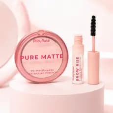 Kit Pó Matificante Pure Matte + Gel Sobrancelha Brow Rise - Linha Rosa  Ruby Rose