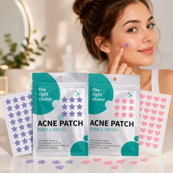 Kit 40/80/200  Adesivos Secativo de Espinha Anti‑Acne hidrocoloide Colorido Estrela Coração