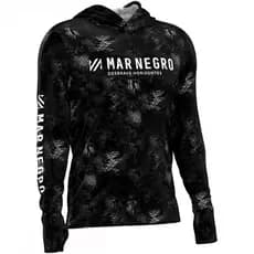 CAMISA DE PESCA MASCULINA COM PROTEÇÃO UV CAPUZ LUVA MANGA LONGA MAR NEGRO