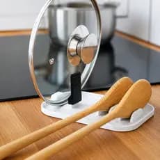 Descanso para Utensílios de Cozinha Multifuncional com Suporte para Tampa de Panela