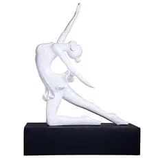 ESCULTURA BAILARINA EM RESINA BRANCO LACA DECOR LUXO 59 CM