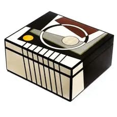 CAIXA DECORATIVA QUADRADA LAQUEADA DESING ARTISTICO LUXO
