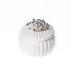 Porta-Joias em Porcelana Branco Presentear e Decorar