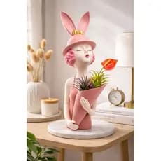 Vaso Cachepô Menina Nórdica 36cm Decoração Presente Criativo