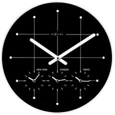 RELOGIO PAREDE NEXTIME BIG CITY BLACKNEXTIME D=43CM VIDRO