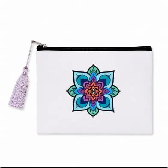 Estojo Necessaire Bolsa Organizadora Maquiagem Mandala Verde