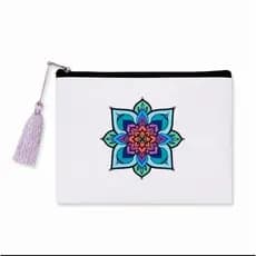 Estojo Necessaire Bolsa Organizadora Maquiagem Mandala Verde