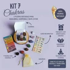 Kit 7 Chakras Cristais Pedras Naturais Roladas Energia