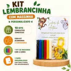 Kit com 10 lembrancinhas de aniversário personalizada com massinhas e cortador / festa, brinde, lembrança