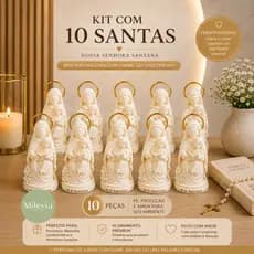 Kit 10 Santas Católicas Personalizadas Com Nome 13cm | Lembrancinha Religiosa Nossa Senhora Batizado Comunhão nascimento