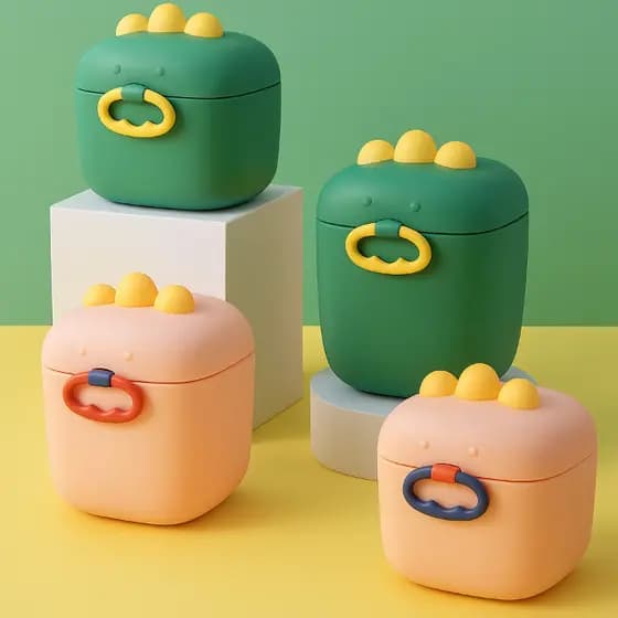 Porta Leite em Pó com Dosador Dino Infantil 400ml Bolsa Infantil