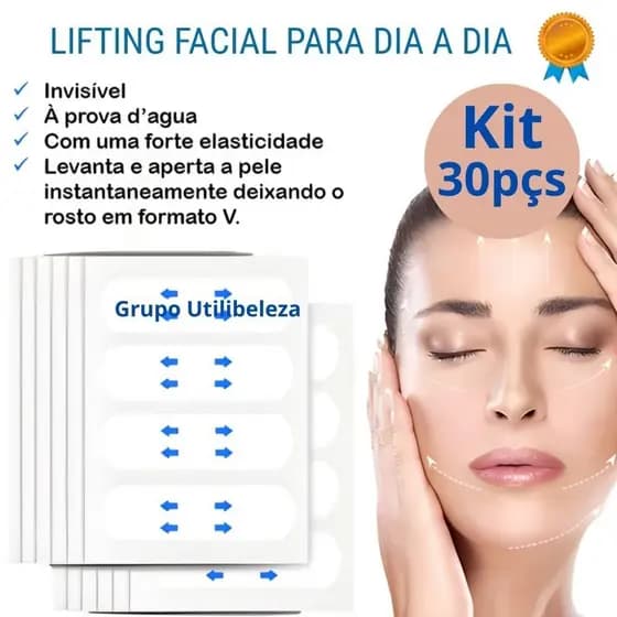 Adesivo Fita Invisível Antirrugas Lifting Facial  Antienvelhecimento Estica a Pele Disfarça as Rugas