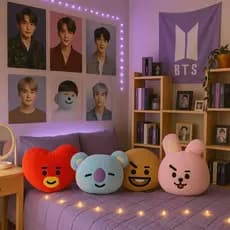Manta Almofada Bichinho Pelúcia KPOP Cobertor Macio Presentear fãs BTS e K-pop Travesseiro Cobrir