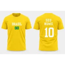 UNIFORME PERSONALIZADO BRASIL CAMISA DO BRASIL PARA A COPA DO MUNDO 2026 PERSONALIZADO COM SEU NOME NAS COSTAS BRASIL