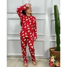 Pijama Estampado Menina Criança Infantil Inverno Manga Longa Suede Calça Blusa Conjunto 210 Dormir
